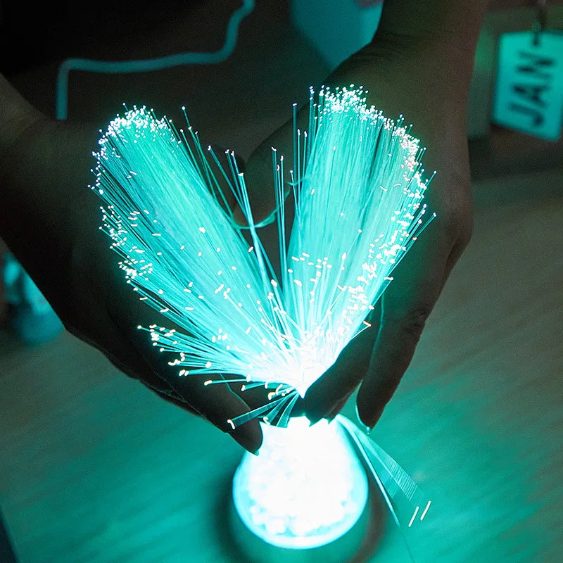 Lámpara LED Multicolor de fibra óptica, decoración Interior, lámpara de Festival de cielo estrellado, luz LED nocturna, lámpara de ambiente de Camping AANHORA-SHOPPING