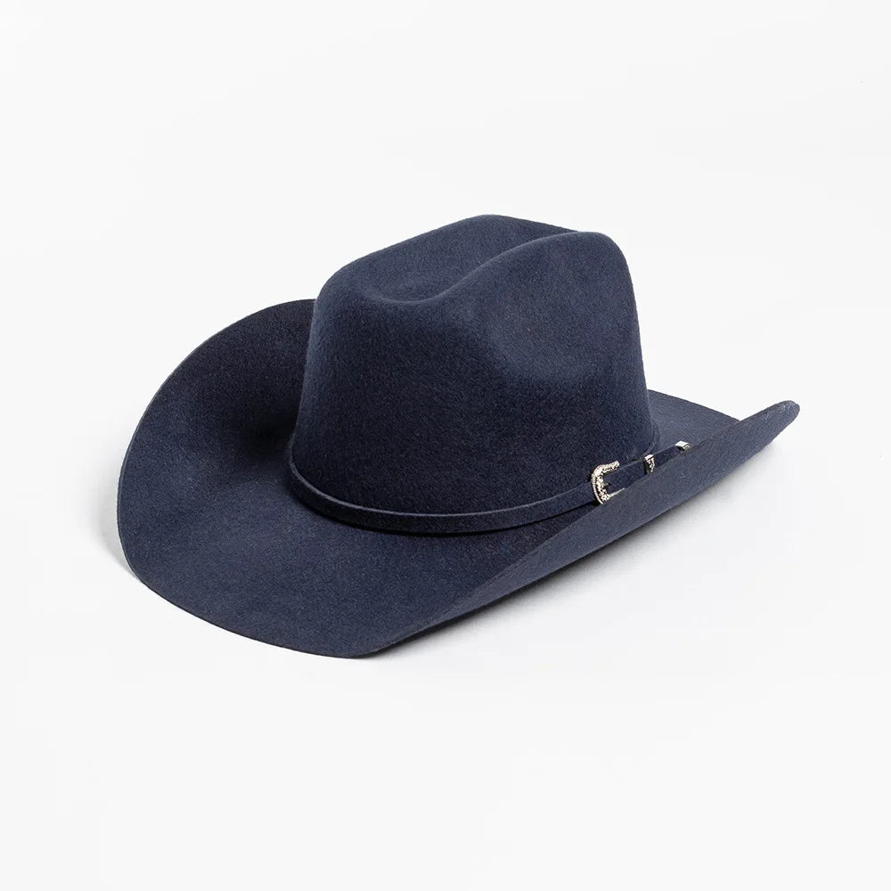 Sombrero de vaquero de lana 100%, accesorios del mismo color para otoño e invierno, sombrero de vaquero rizado clásico de Panamá, sombrero vaquero AANHORA-SHOPPING