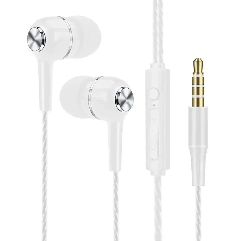 Auriculares intrauditivos con cable de 3,5mm, auriculares HIFI de graves pesados, Monitor deportivo, auriculares estéreo para música y videojuegos con micrófono AANHORA-SHOPPING