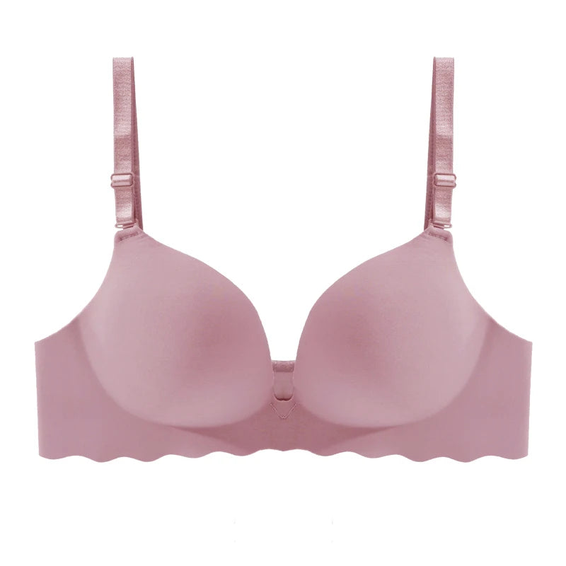 Sujetadores sin costuras con diseño de ondas para mujer, sujetador de soporte suave, ropa interior sexy sin aros para chicas, lencería íntima, bralette con escote en U profundo, tops sólidos para mujer AANHORA-SHOPPING