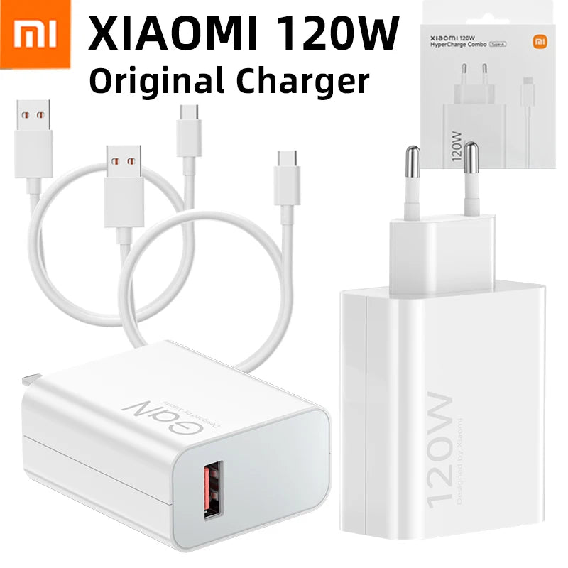 Cargador XIAOMI Original de 120W, Cargadores GaN de 100W Tipo C, Adaptador Súper Rápido para Mi 17 Ultra, 17t, 15, 14pro, Redmi Note 14t, Poco X8, M8 AANHORA-SHOPPING