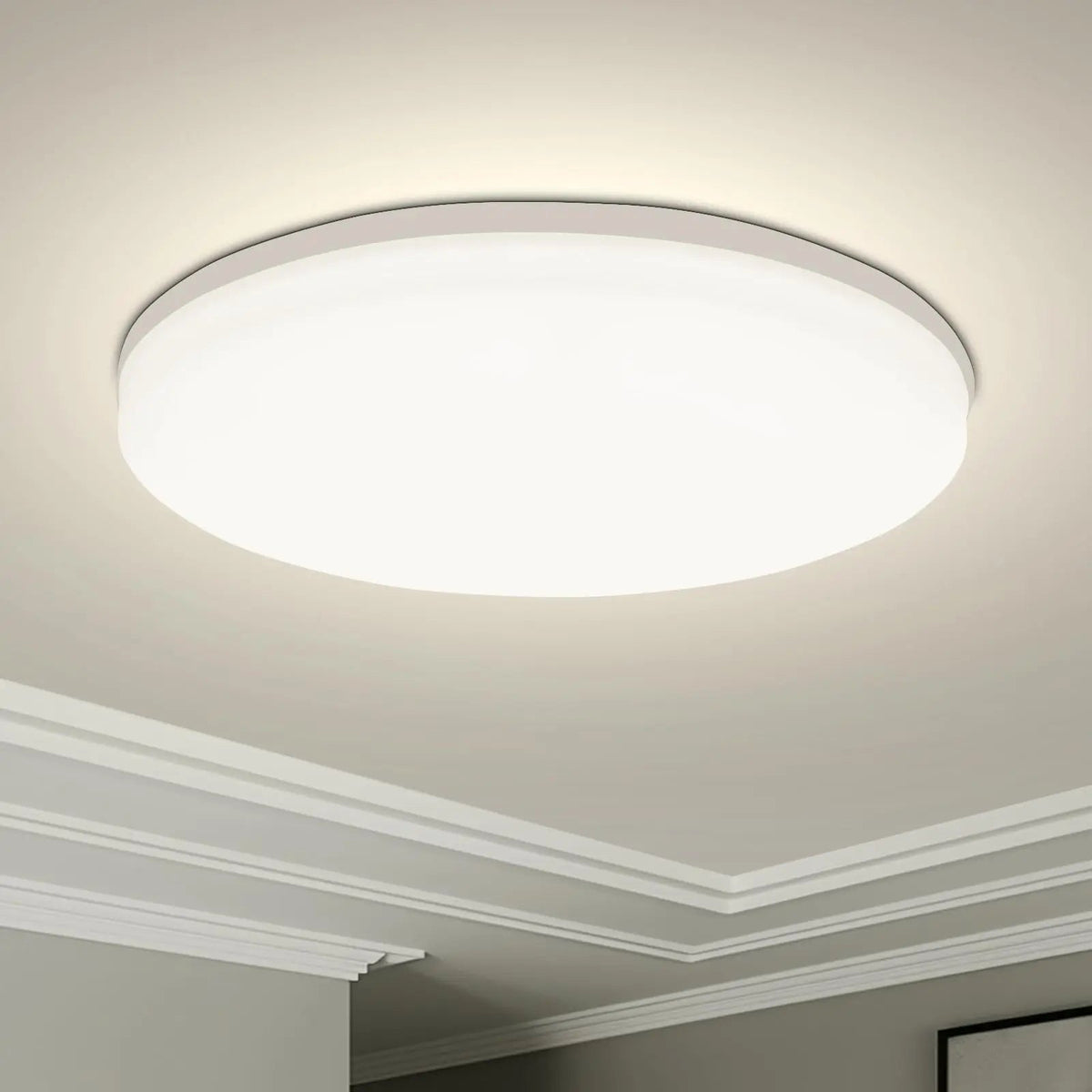 Lámpara de techo LED moderna, lámpara redonda de ahorro de energía para dormitorio, adecuada para sala de estar y dormitorio, luz LED interior AANHORA-SHOPPING