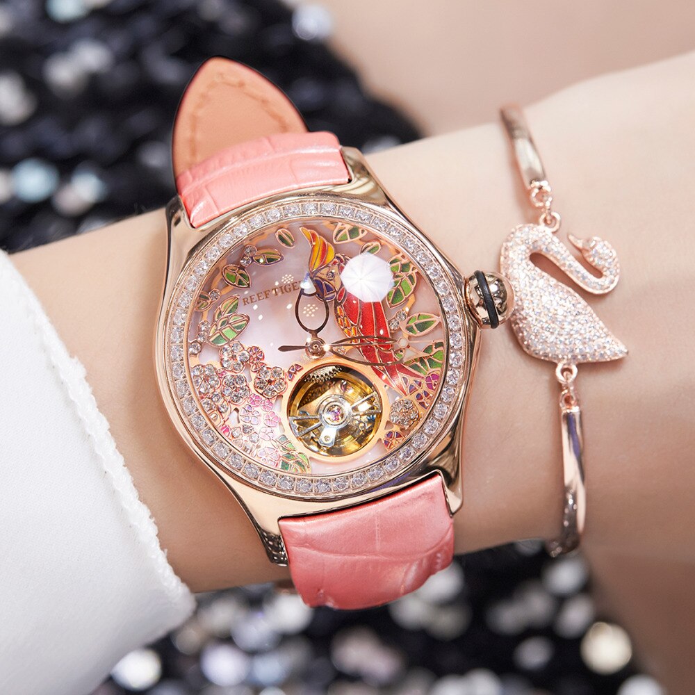 Women's Crystal Parrot Waterproof Watches AANHORA-SHOPPING
