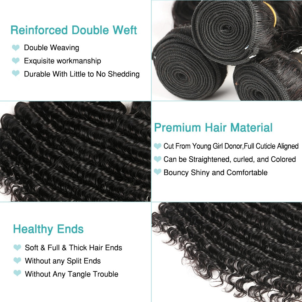 Deep Wave Brazilian Hair Bundles AANHORA-SHOPPING
