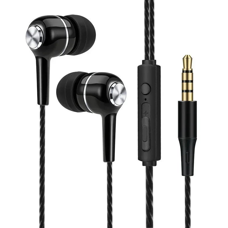 Auriculares Deportivos con Cable 3,5 mm, Graves y Micrófono - AANHORA-SHOPPING