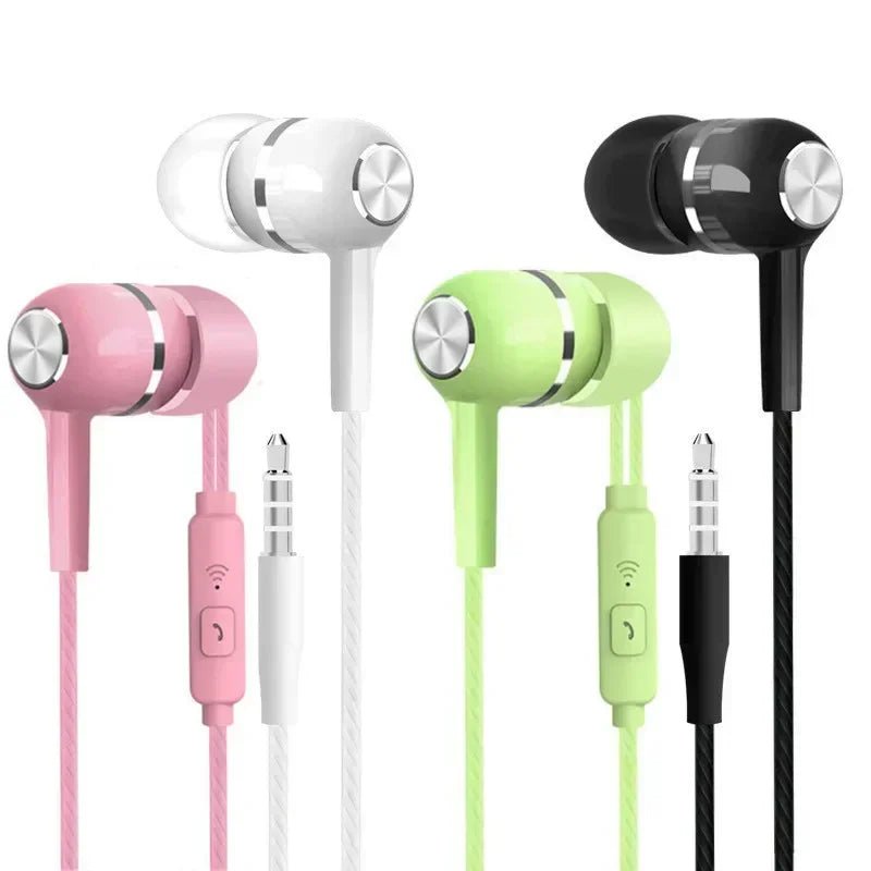 Auriculares Deportivos con Cable 3,5 mm, Graves y Micrófono - AANHORA-SHOPPING