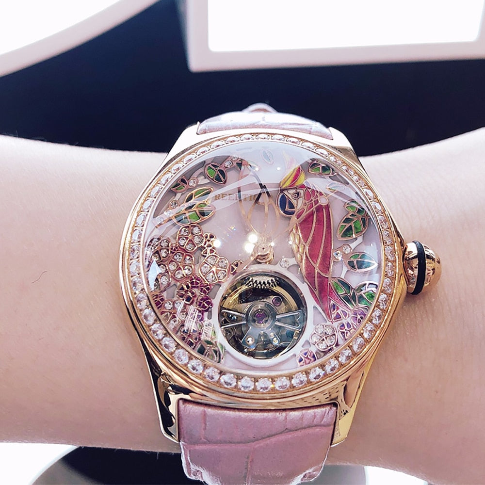Women's Crystal Parrot Waterproof Watches AANHORA-SHOPPING