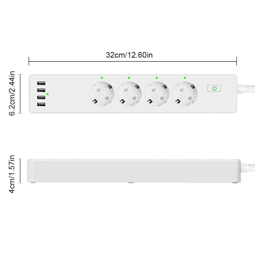 USB and EU Smart WiFi Power Strip AANHORA-SHOPPING