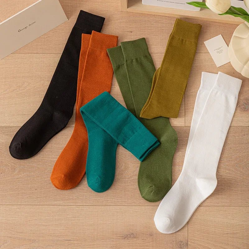 Calcetines Altos de Algodón para Mujer Estilo JK Japonés - AANHORA-SHOPPING