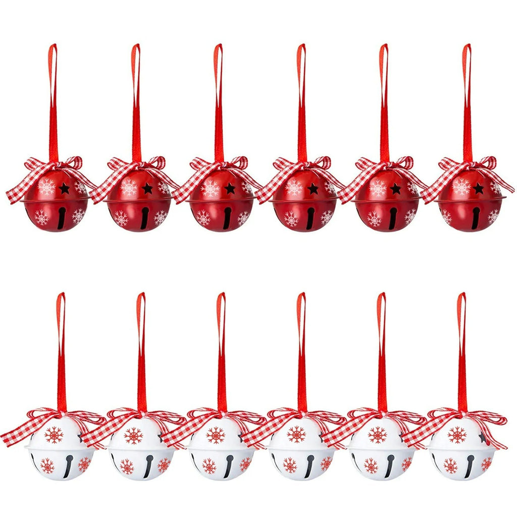 Campanas Navideñas de Metal para Árbol, Pack de 12 - AANHORA-SHOPPING