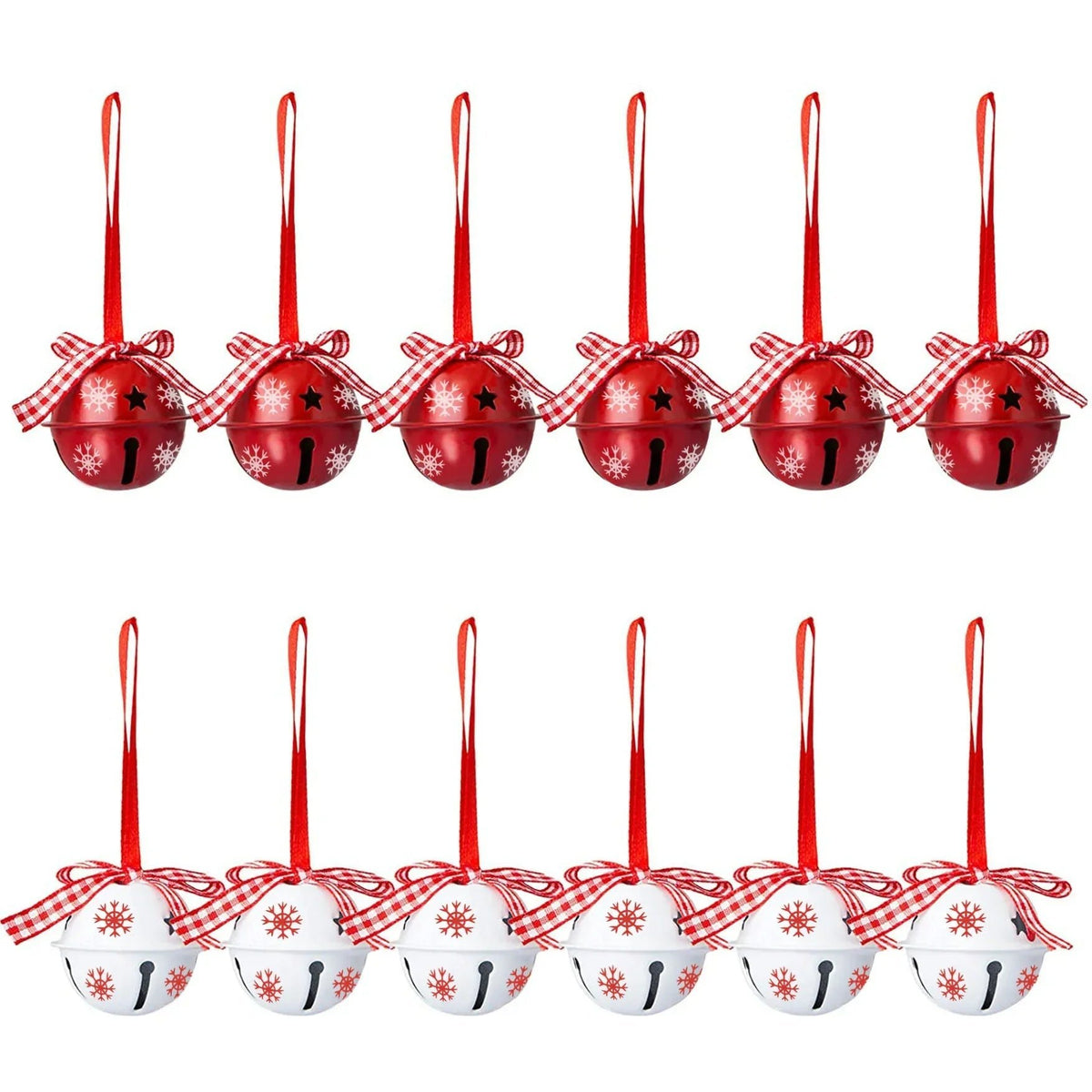 Campanas Navideñas de Metal para Árbol, Pack de 12 - AANHORA-SHOPPING