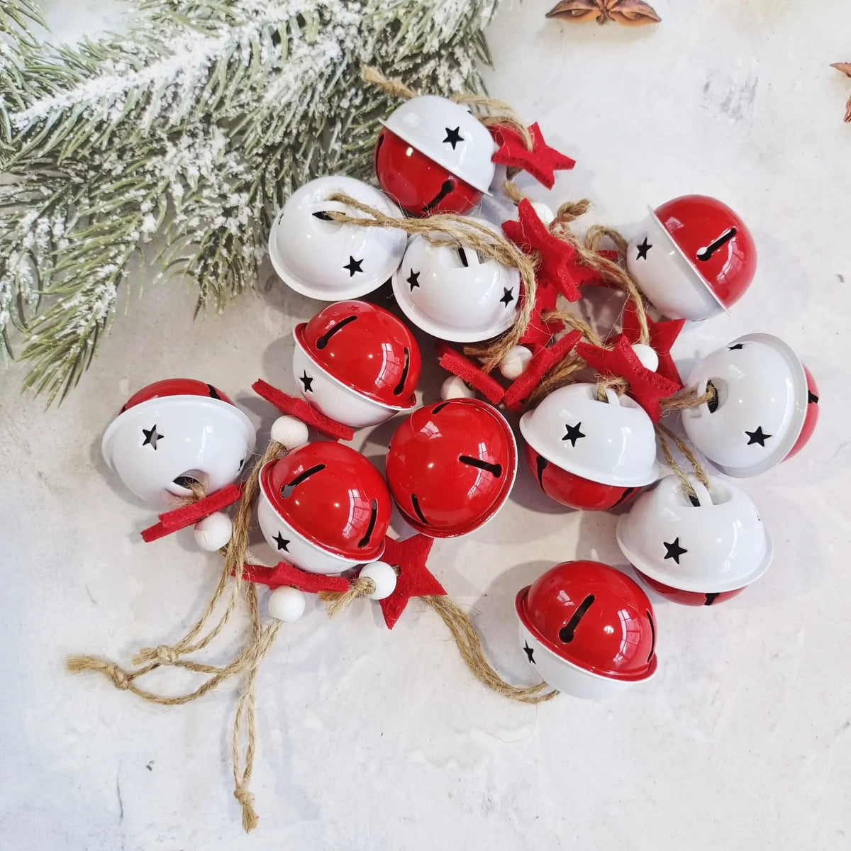 Campanas Navideñas de Metal para Árbol, Pack de 12 - AANHORA-SHOPPING