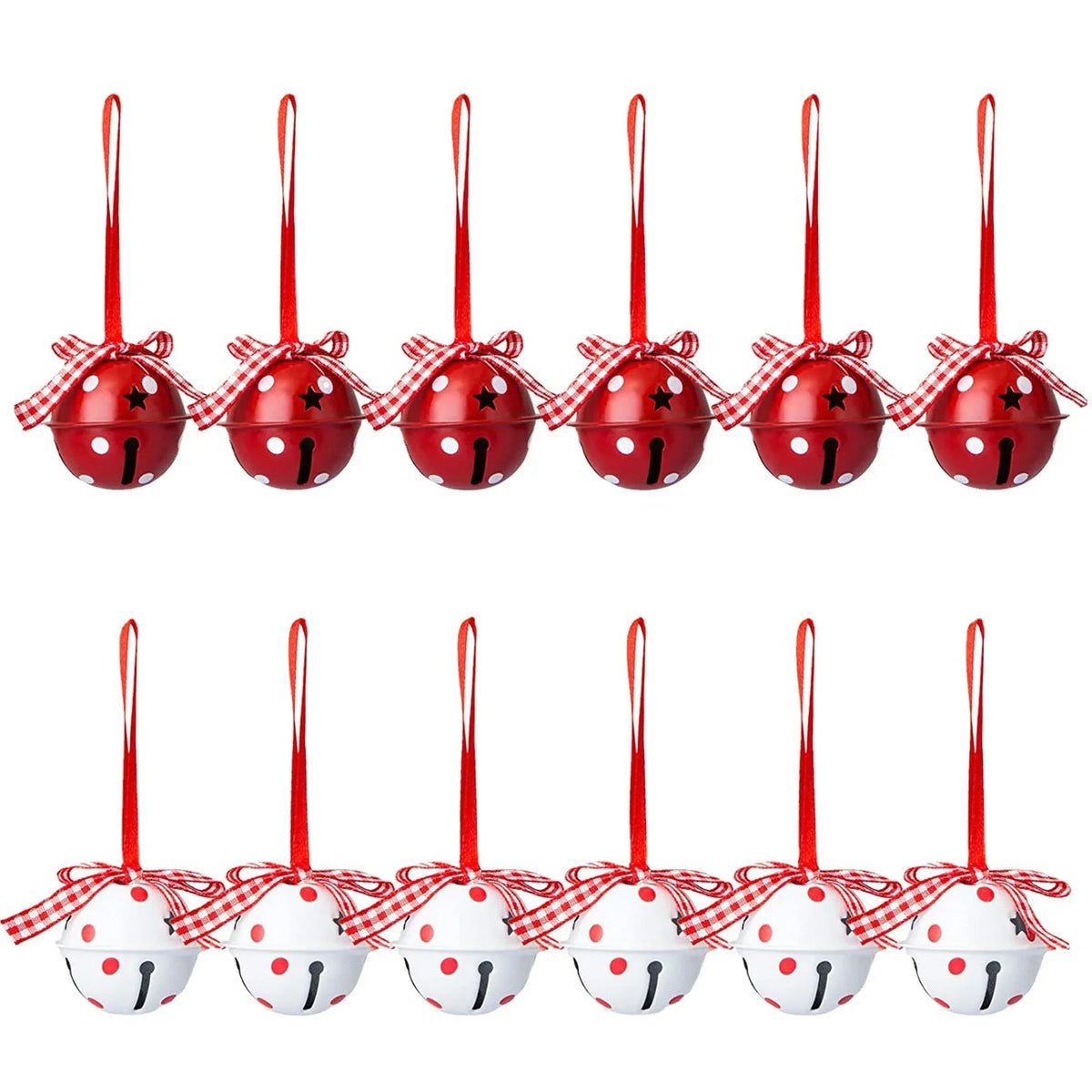 Campanas Navideñas de Metal para Árbol, Pack de 12 - AANHORA-SHOPPING
