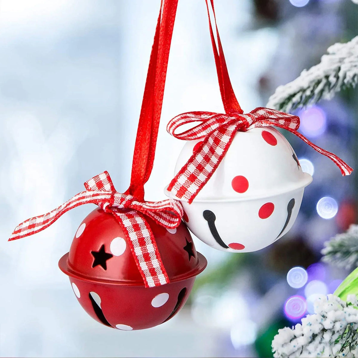 Campanas Navideñas de Metal para Árbol, Pack de 12 - AANHORA-SHOPPING