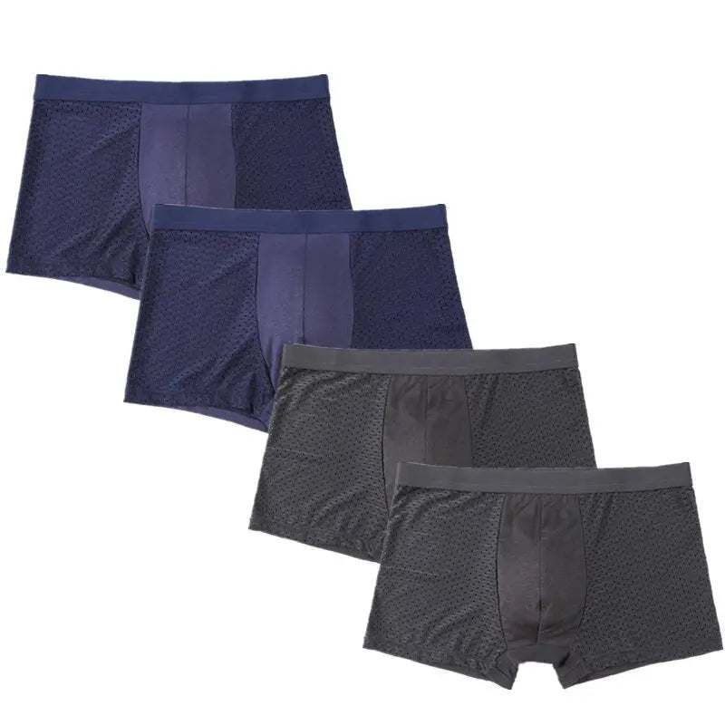 Men's Bamboo Fiber Boxers 4 Pcs/Set AANHORA-SHOPPING