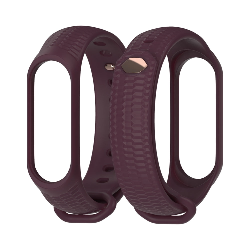 Textured Silicone Band for Xiaomi Mi Band 3 and 4 AANHORA-SHOPPING