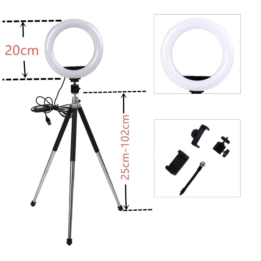 Compact LED Camera Light Ring AANHORA-SHOPPING