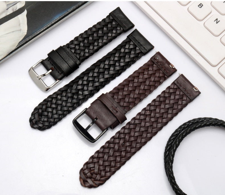 Universal Braided Leather Smart Watch Band AANHORA-SHOPPING