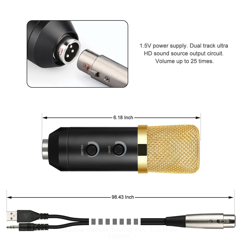 Professional Desktop Studio USB Condenser Microphone AANHORA-SHOPPING