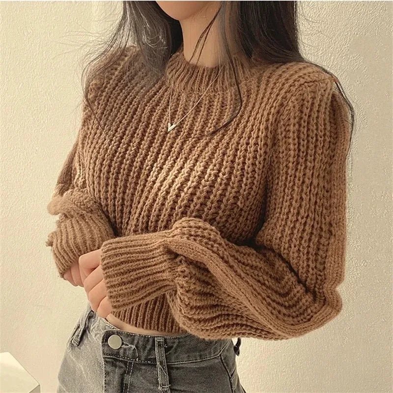 Jersey holgado de punto para mujer estilo coreano - AANHORA-SHOPPING