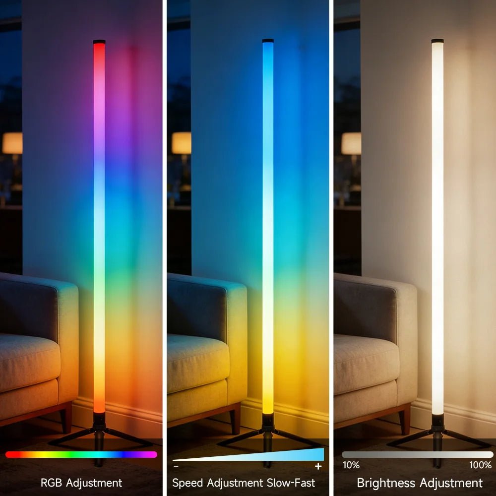 Lámpara de Pie LED de Esquina RGB con App y Modo Música - AANHORA-SHOPPING