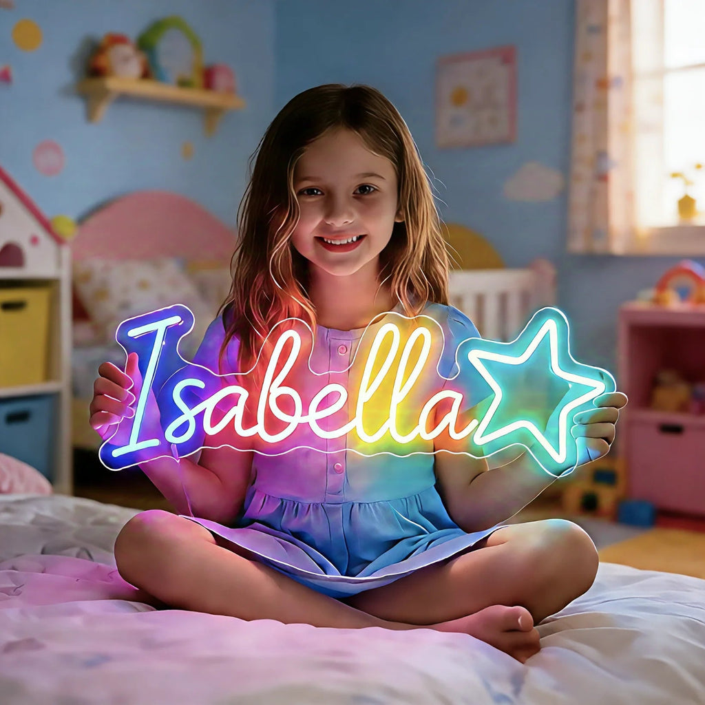 Letrero de Neón LED Personalizado con tu Nombre, RGB con Mando - AANHORA-SHOPPING