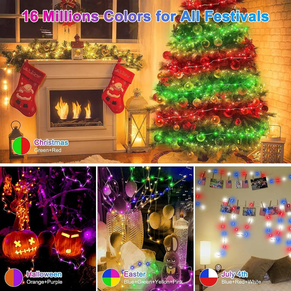 Luces de Navidad RGBIC para Árbol con App y Música, de 2 a 40 m - AANHORA-SHOPPING