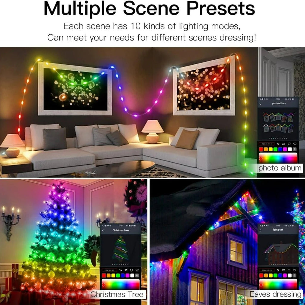 Luces de Navidad RGBIC para Árbol con App y Música, de 2 a 40 m - AANHORA-SHOPPING