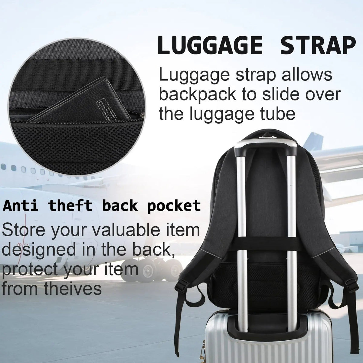 Mochila de viaje impermeable para portátil y cámara - AANHORA-SHOPPING