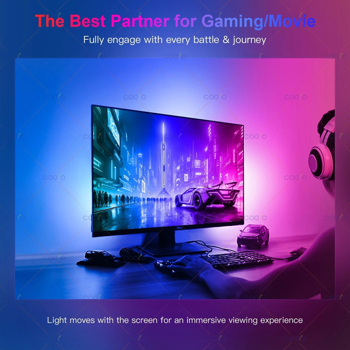 Tira LED Ambilight para TV y Monitor con Sincronización de Color, USB - AANHORA-SHOPPING